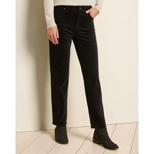 Eileen Fisher • Velveteen Velvet Organic Cotton Straight Leg Ankle Pants Black